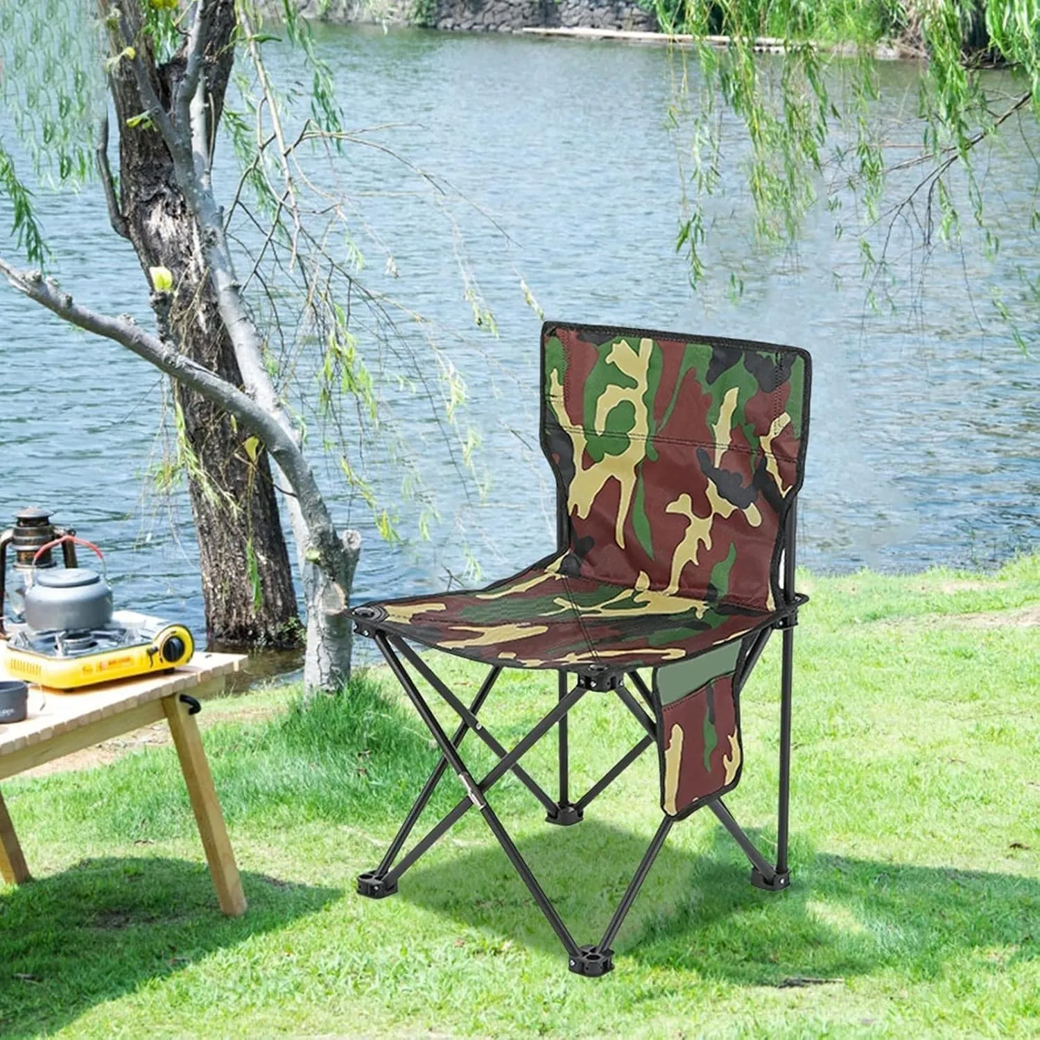 Portable Folding Stool - Outdoor Camping Chairs Portable Fishing Chair Fishing Leisure Folding Stool Aluminum Alloy(D)