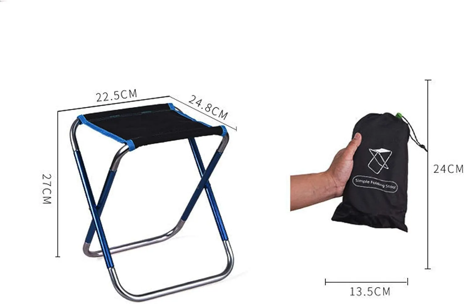 Portable Folding Stool Outdoor Foldable Lightweight Aluminum Stools for Fishing Picnic Camping BBQ Travel,1