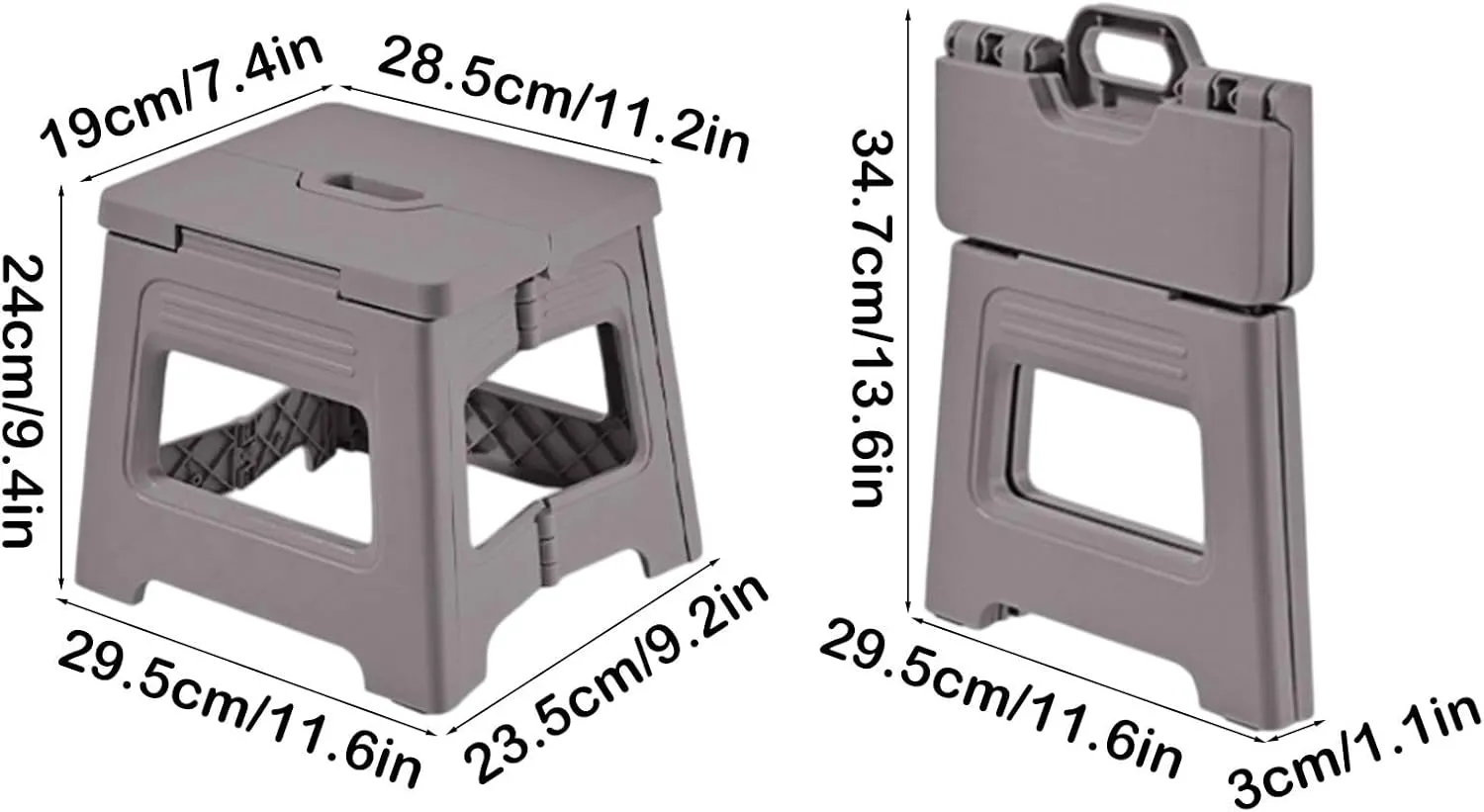 Portable Folding Stool Ultra-Light Fishing Chair Outdoor Folding Camping Stool ABS Folding Stool Portable Foldable Stool Portable Beach Chair Camping Party Stool, White,Pink,Gray (Gray)