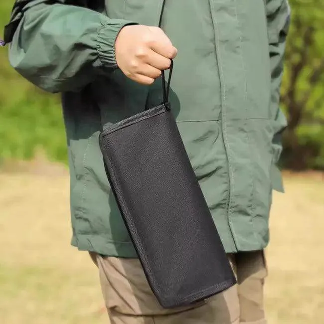 Portable Khaki Folding Stool with Zippered Case for Comfort