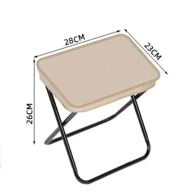 Portable Khaki Folding Stool with Zippered Case for Comfort