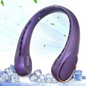 Portable Neck Fan, Neck Fans for Men, 4000 mAh Rechargeable Personal Fan,360° Hands Free Bladeless Fan, 3 Speeds Adjustable, Faster Cooling, Super Quiet, Suitable for Home, Office, Sports