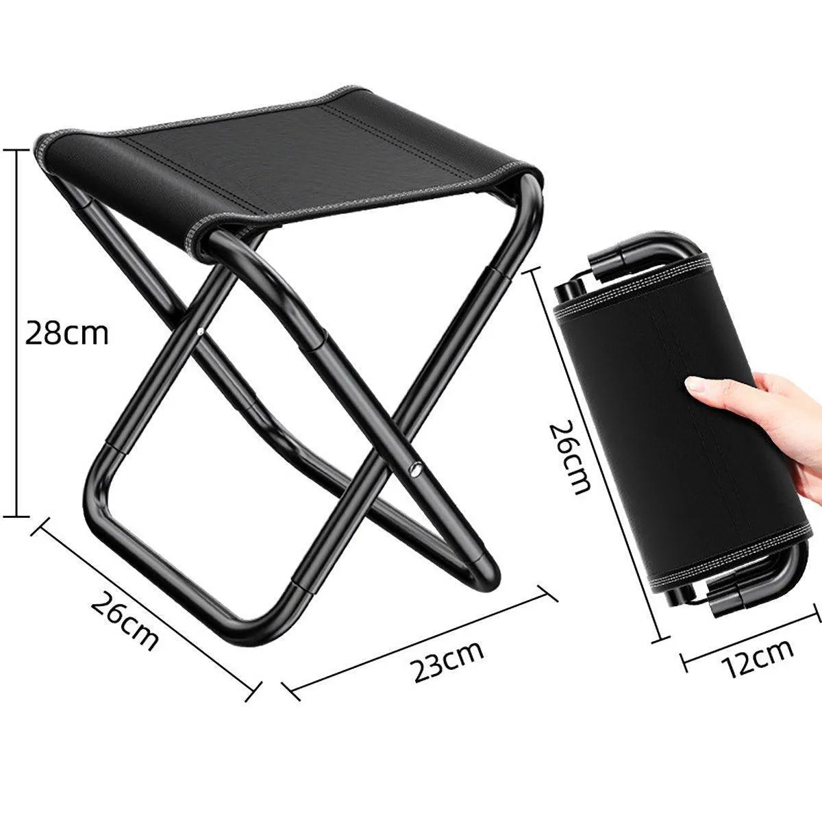 Portable Outdoor Folding Stool Travel Camping Fishing Small Foldable Chair Mat