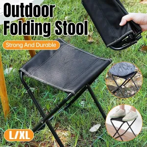 Portable Outdoor Folding Stool Travel Camping Fishing Small Foldable Chair Mat