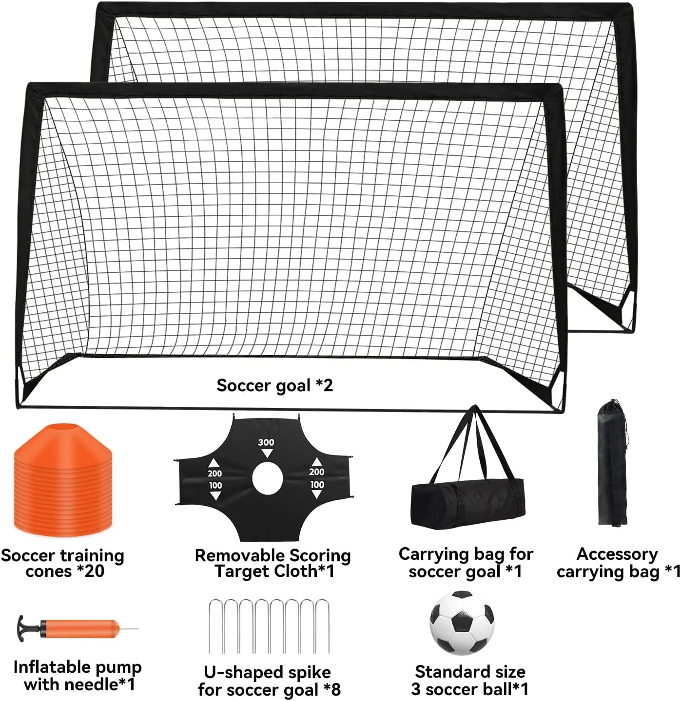 Portable Pop Up Soccer Goal - 6x4ft Backyard Training Equipment with Soccer Ball, Scoring Target Cloth, and Conesl,Fencing Training Equipment，Baseball & Softball Protective Screens