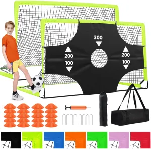 Portable Pop Up Soccer Goal - 6x4ft Backyard Training Equipment with Soccer Ball, Scoring Target Cloth, and Conesl,Fencing Training Equipment，Baseball & Softball Protective Screens