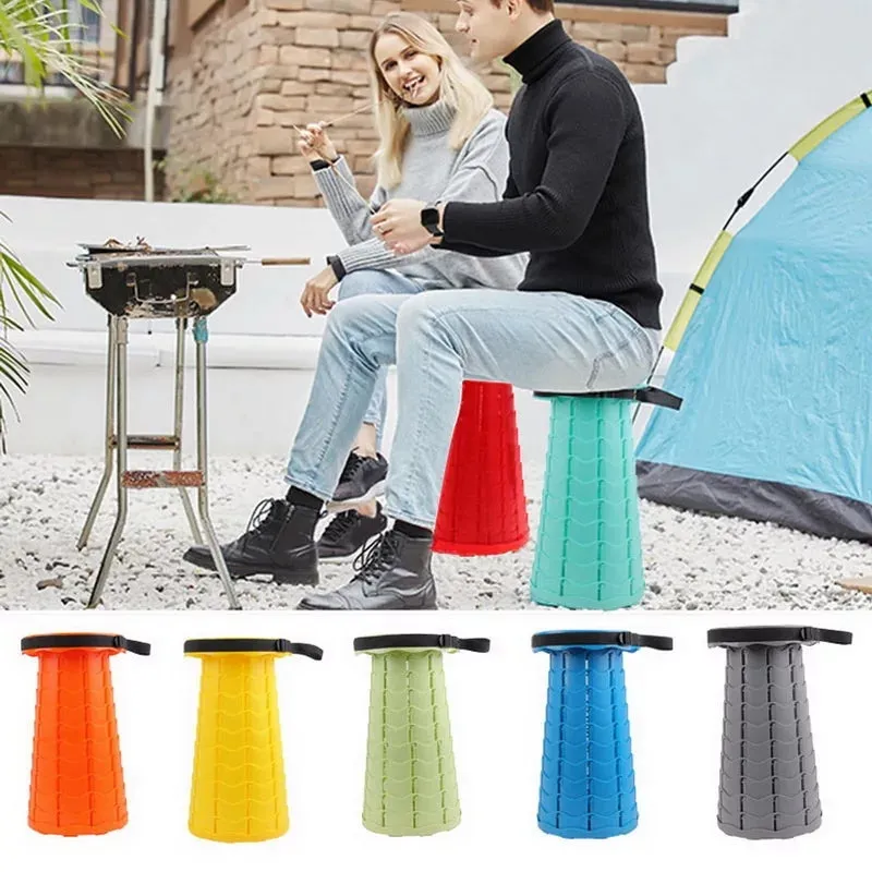 Portable Retractable Stool Telescoping Folding Chair for Outdoor Activities