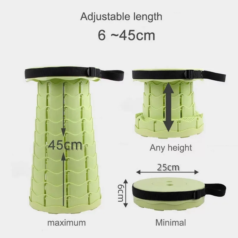 Portable Retractable Stool Telescoping Folding Chair for Outdoor Activities