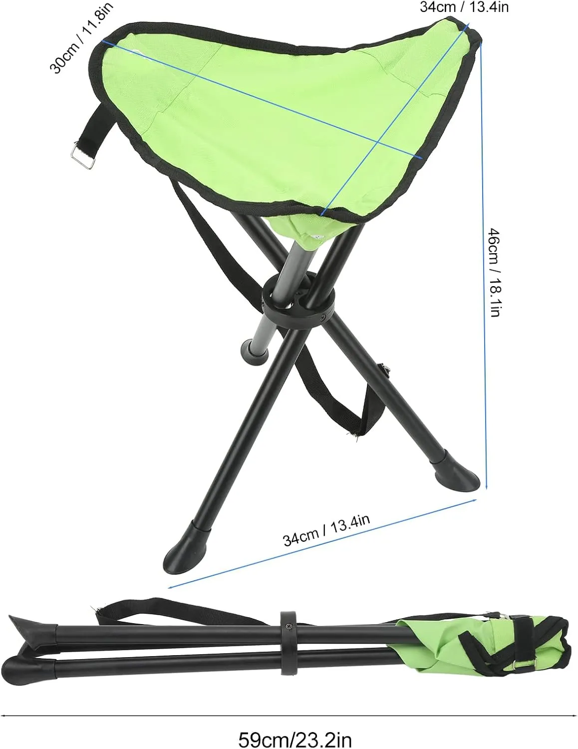 Portable Seat, Oxford Cloth Camping Stool Portable Chair with High Stability for Outdoor Fishing (Green)