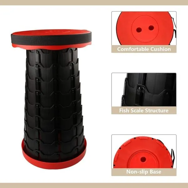 Portable Telescoping Folding Stool Lightweight.