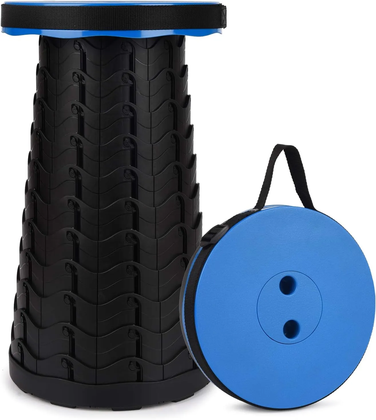 Portable Telescoping Stool, 2nd Gen Retractable Stool for Camping/Fishing/Hiking/Travel/BBQ/Garden, Adjustable Plastic Stools Max Load 397lbs(2020 Upgrade)