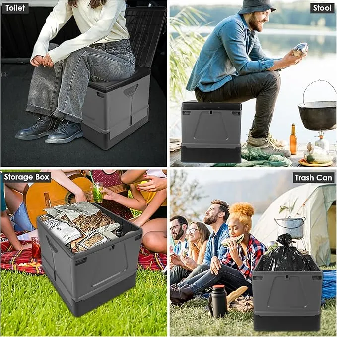 Portable Toilet for Adults Camping,Portable Travel Toilet with Lid,Foldable Portable Emergency Potty for Car/Outdoor Camp