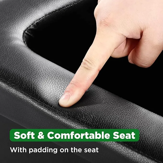 Portable Toilet for Adults, Foldable Camping Toilet with Soft & Comfortable Leather Seat,Hold Up to 400lbs, Height 16.5in for Camping, Car/Road-Tripping