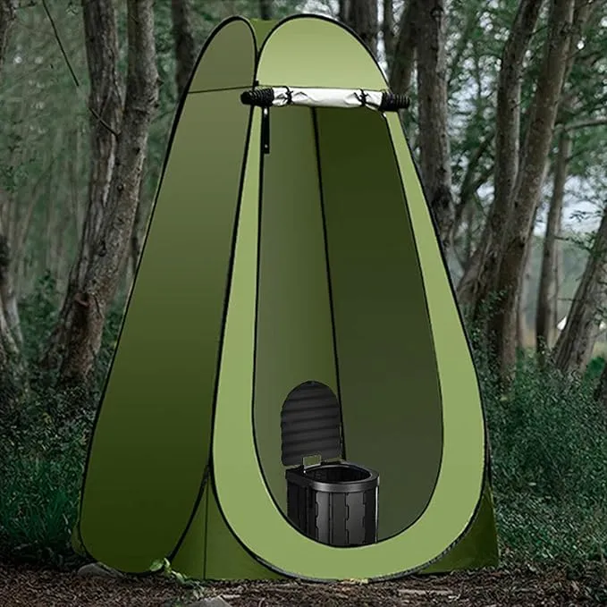 Portable Toilet for Camping,Folding Toilet with Lid,Foldable Car Travel Toilet Portable with Carry Bag for Camping,Car,Travel, Outdoor,Hiking,Backpack,Trips,Tent,Boat,Beach,Traffic Jam,Home (Black)