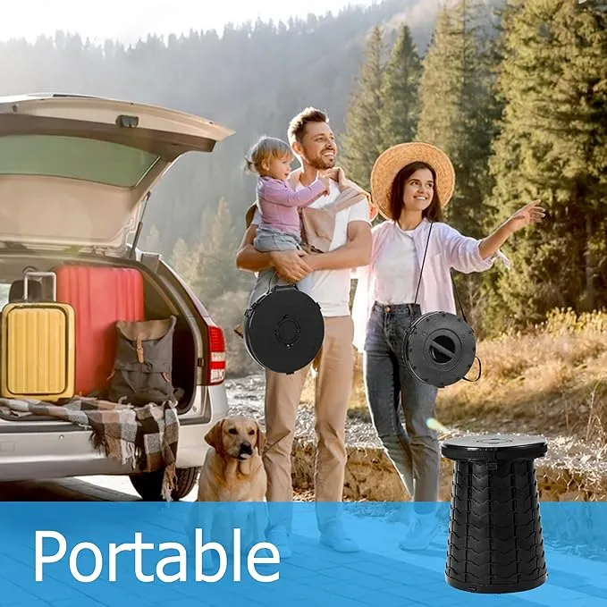 Portable Toilet XXL,19.7"H Multifunctional Camping Toilet,Upgrade Adjustable Foldable Outdoor Portable Toilet, Very Suitable for Outdoor Travel and Camping Ideal for Adults and Kids (black)