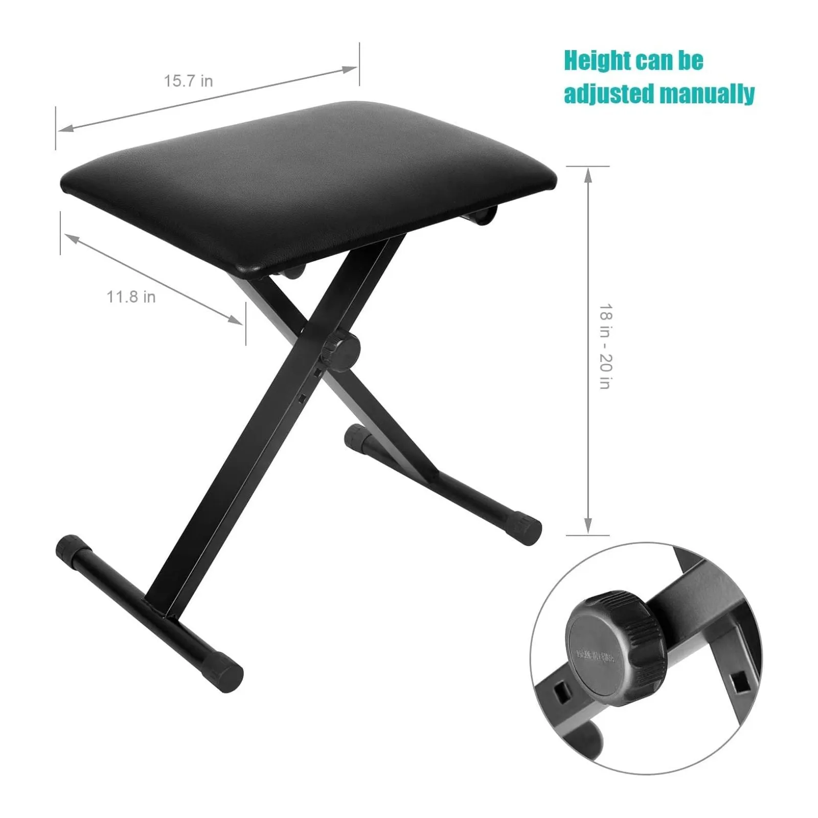 Portable X Shaped Bench Melodic Piano Stool Seat