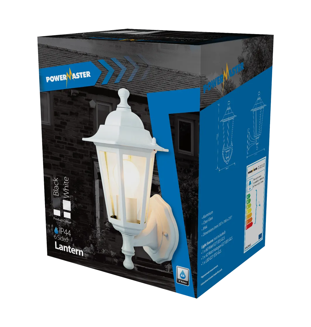 Powermaster S5896 IP44 6-Sided Lantern - White