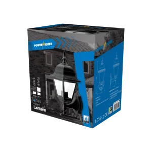 Powermaster S5897 IP44 4-Sided Lantern - Black