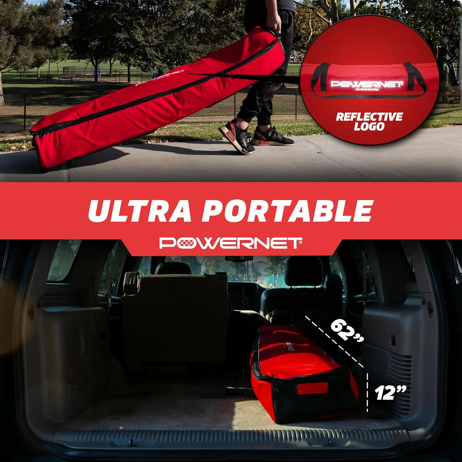 PowerNet Carli Lloyd Soccer Goal, Portable Net Collapsible Metal Base, Quick Setup Ultra Portable, Full Size Framed Soccer Goal, 1 Goal   1 Carry Bag