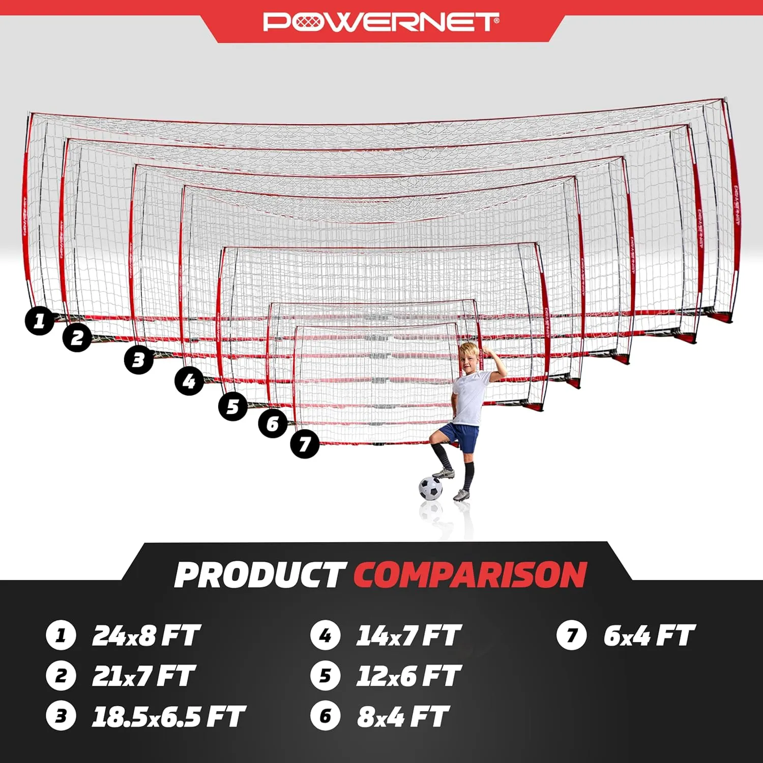 PowerNet Carli Lloyd Soccer Goal, Portable Net Collapsible Metal Base, Quick Setup Ultra Portable, Full Size Framed Soccer Goal, 1 Goal   1 Carry Bag