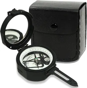 Professional Military Lensatic 3.2 Inches Compass with Leather Case – Accurate Navigation for Hiking, Camping, and Outdoor Adventures