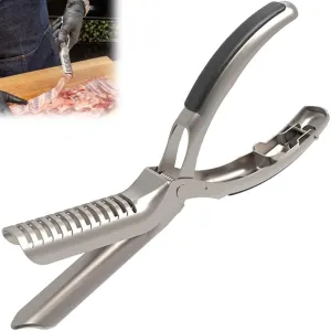 Professional Rib Membrane Remover Stainless Steel Tool Kit - Stainless Steel BBQ Accessories for Rib Prep，Arc Clamp & Non-Slip Grip，Easy Membrane Removal，Dishwasher Safe (1PC)