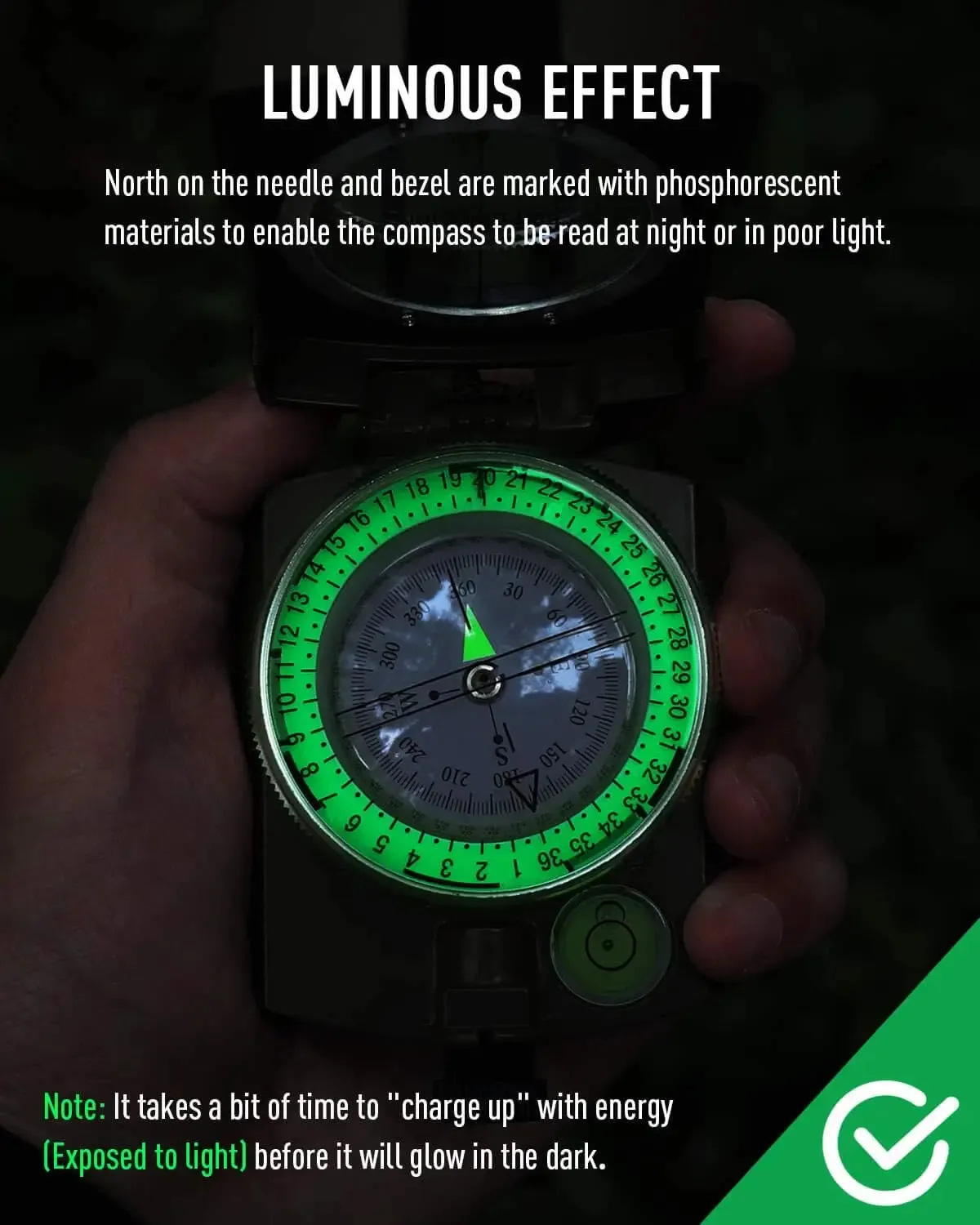 Professional Tactical Survival Military Compass With Lanyard Waterproof Impact Resistant Lensatic Sighting Compass for Hiking
