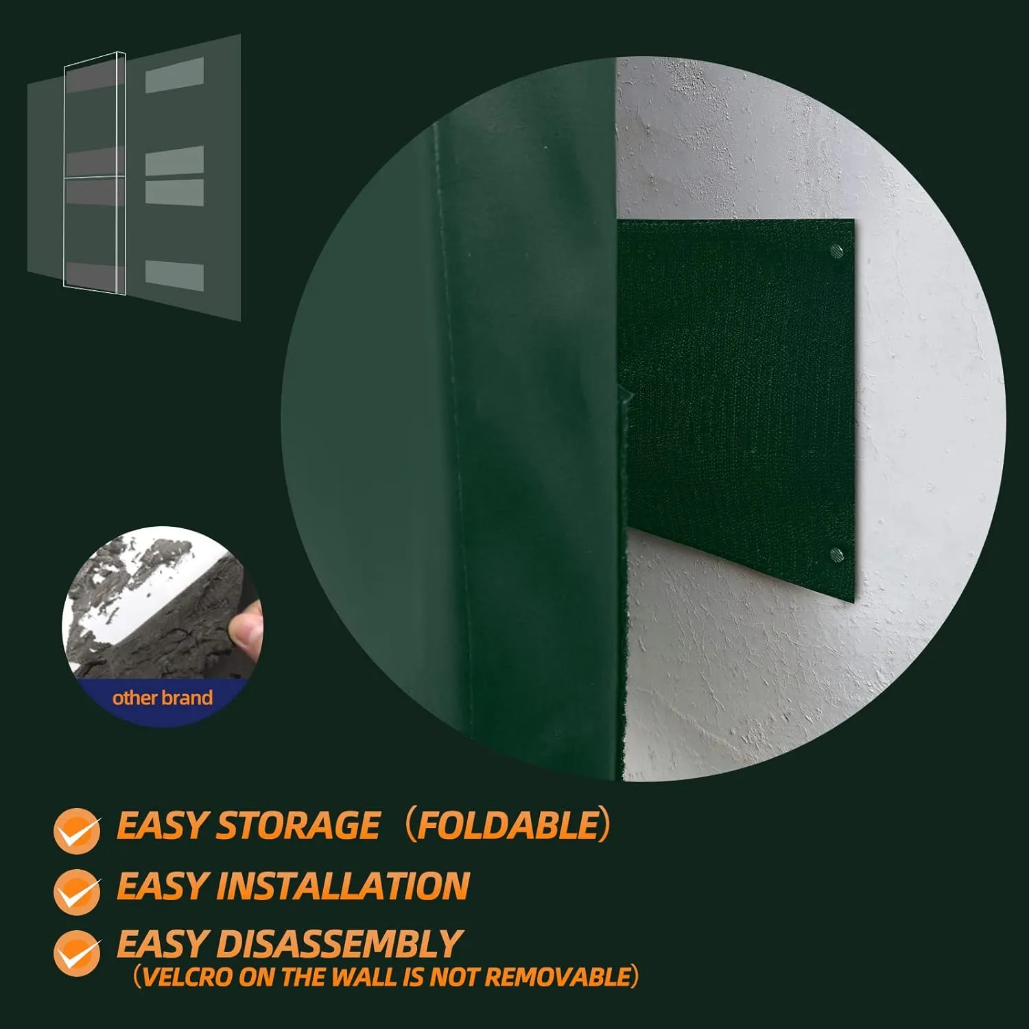 PROGOAL Gym Wall Paddings Basketball Court Wall Protection Pad - 2”Thick Foam Wall Mat Durable Protector for Wall-Mounted Basketball Hoops Garage Taekwondo（60" Lx20 W）