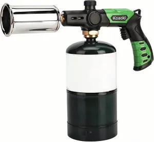 Propane Torch Head, Powerful Charcoal Torch Lighter, Campfire Starter, Grill Torch with Igniter, Adjustable Flame for Cooking, Soldering(Propane Tank Not Included)