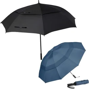 Prospo Huge 72 Inch Golf Umbrella  46 Inch Travel Umbrella 10 Ribs Compact Reverse Automatic Folding Golf Umbrellas, Double Canopy Vented Windproof for Family Men Women