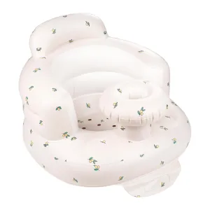 QMVESS Inflatable Baby Seat with Tray, Fully Supportive Infant Floor Seat, Baby Chairs for Entertaining, Built in Air Pump Blow Up, Learning Sit-Up Seat for Infants 3 Months & Up (Olive)