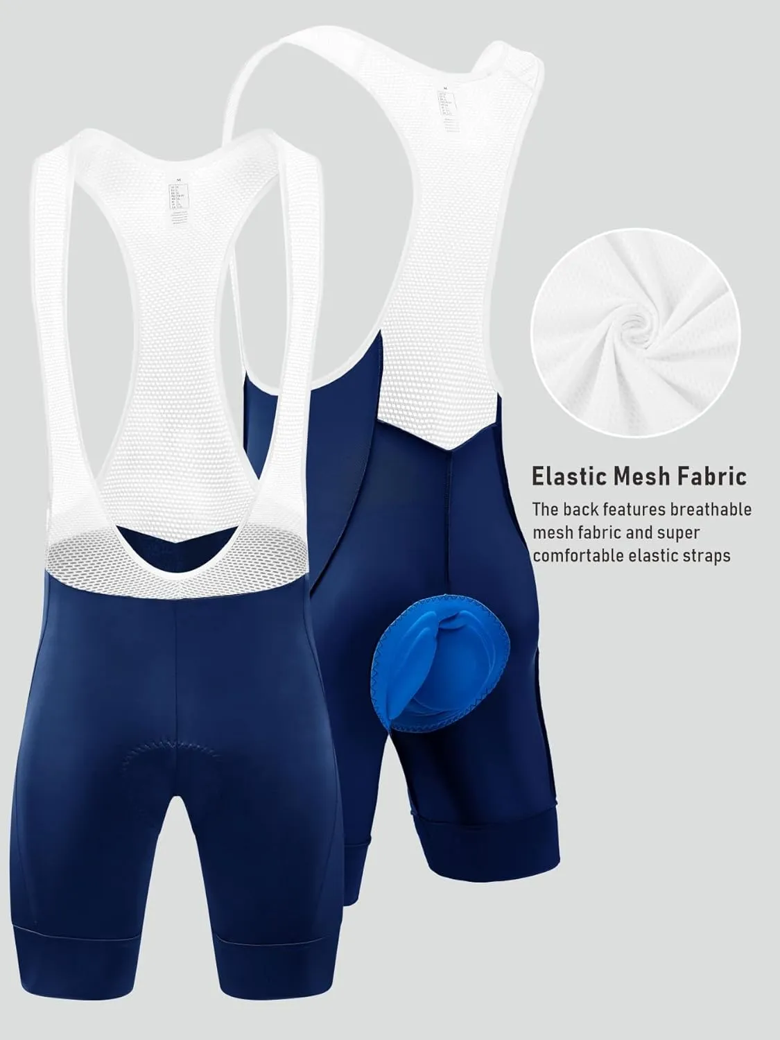 qualidyne Men's Cycling Bib Shorts 4D Padded Breathable Road Bike Bibs Biking Shorts
