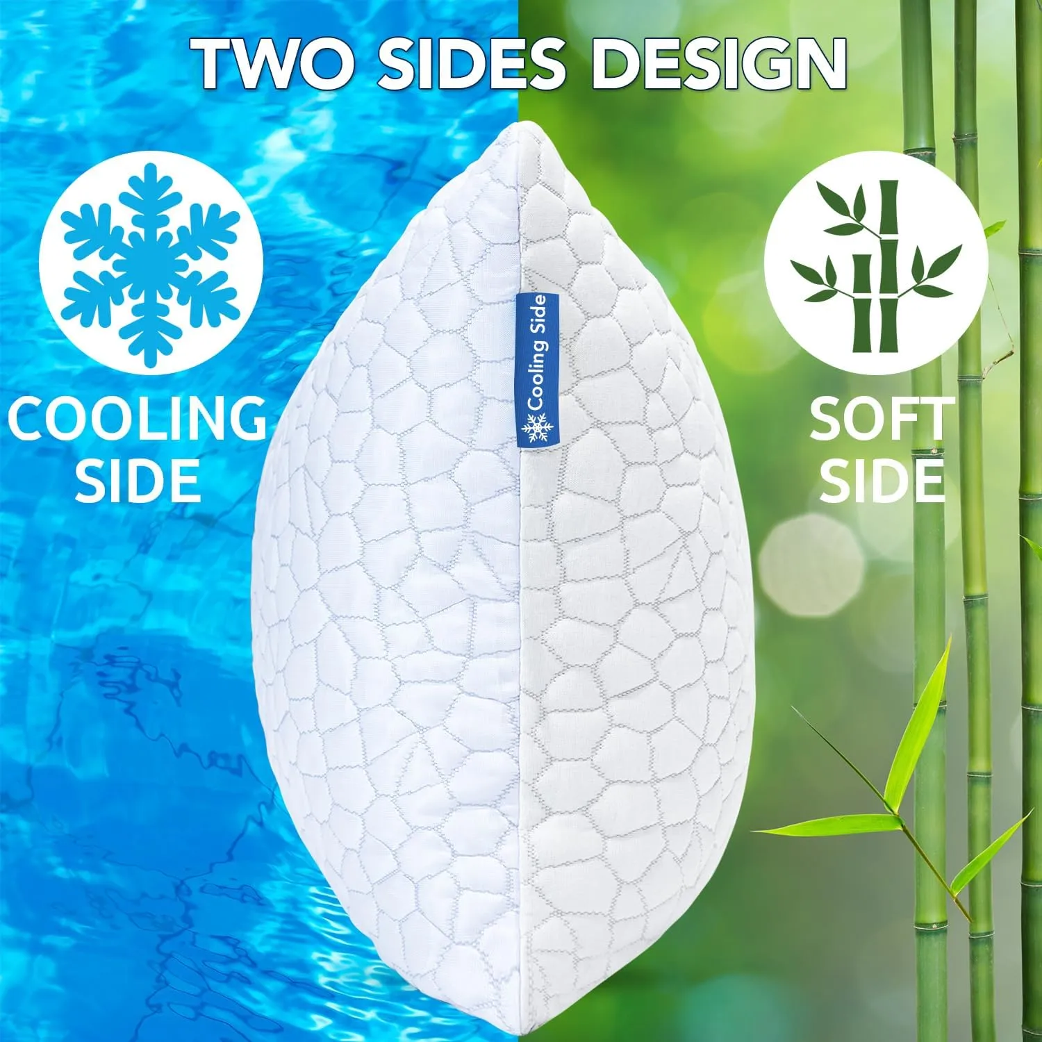 QUTOOL Cooling Bed Pillows for Sleeping Shredded Memory Foam King Pillows 2 Pack Gel Pillows King Size Set of 2, Support Yet Soft Adjustable Pillow for Side, Back Sleepers