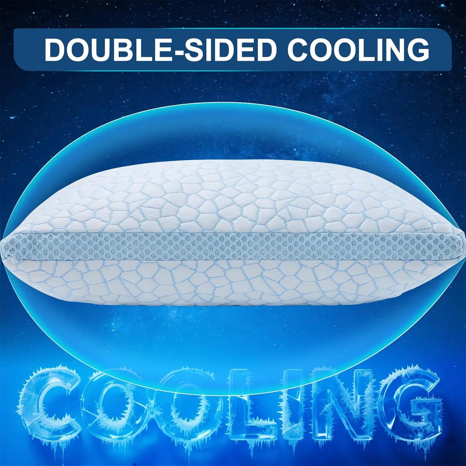 QUTOOL Enhanced Cooling Pillows for Sleeping, Shredded Memory Foam Pillows 2 Pack, Bed Pillows Queen Size Set of 2, Support Yet Soft Pillow for Side, Back Sleepers