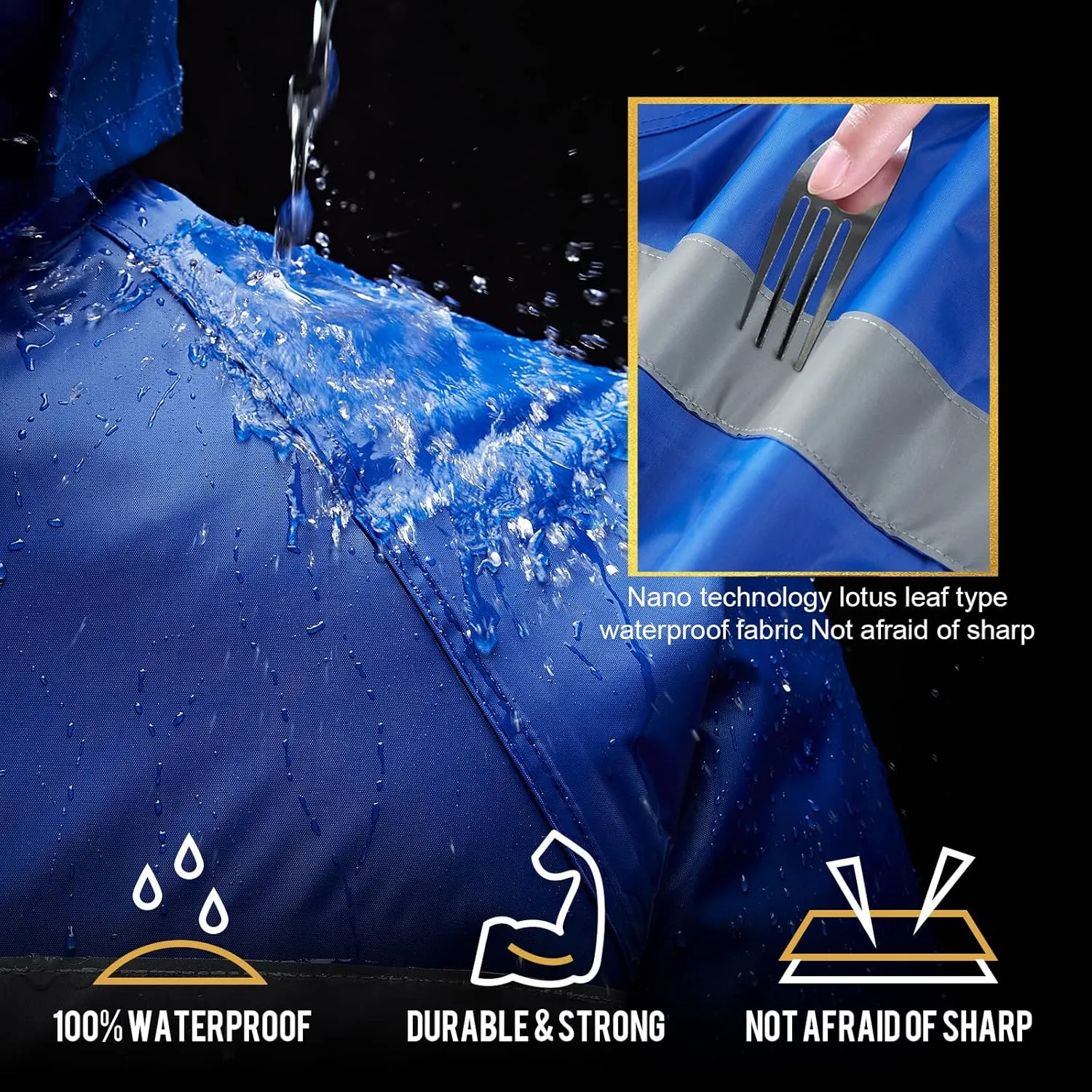 Rain Gear for Men Women Waterproof Lightweight Rain Suits Hideaway Hood Rain Jacket and Rain Pants for Outdoor