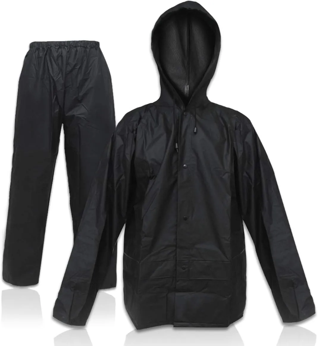 Rain Suit for Men Women EVA Ultra-Lite Waterproof Protective Rain Coat Jacket with Pants Rain Gear Workwear