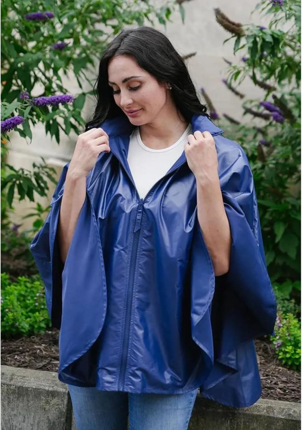 Rainraps Rain Poncho Jacket Waterproof Rain Cape | One-Size Reversible Fashionable Water-Repellent,