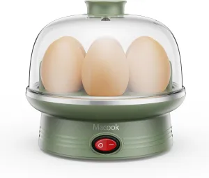 Rapid Egg Cooker, 7 Egg Capacity Electric Egg Cooker for Hard Boild Eggs, Medium, Soft, Poached, Steamed Eggs,Egg Boiler with Auto Shut Off, BPA Free, Green