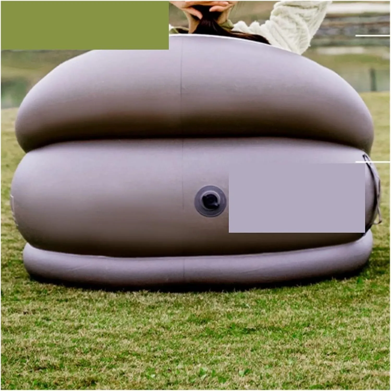 Recliner Outdoor Inflatable Sofa with Footrest Ottoman Stool Portable Camping Folding Furniture Recliner Portable (Color : Footstool)