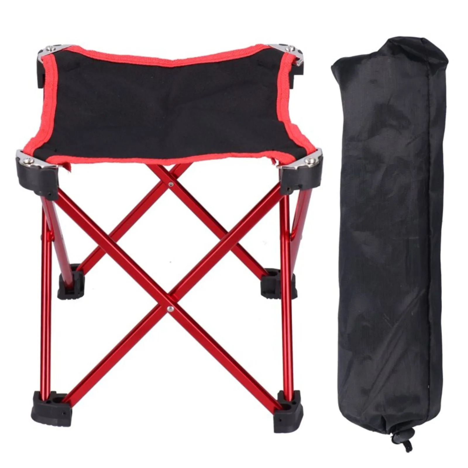 Red Portable Aluminum Stool  Fishing Camping Picnic Outdoor Seat 80kg
