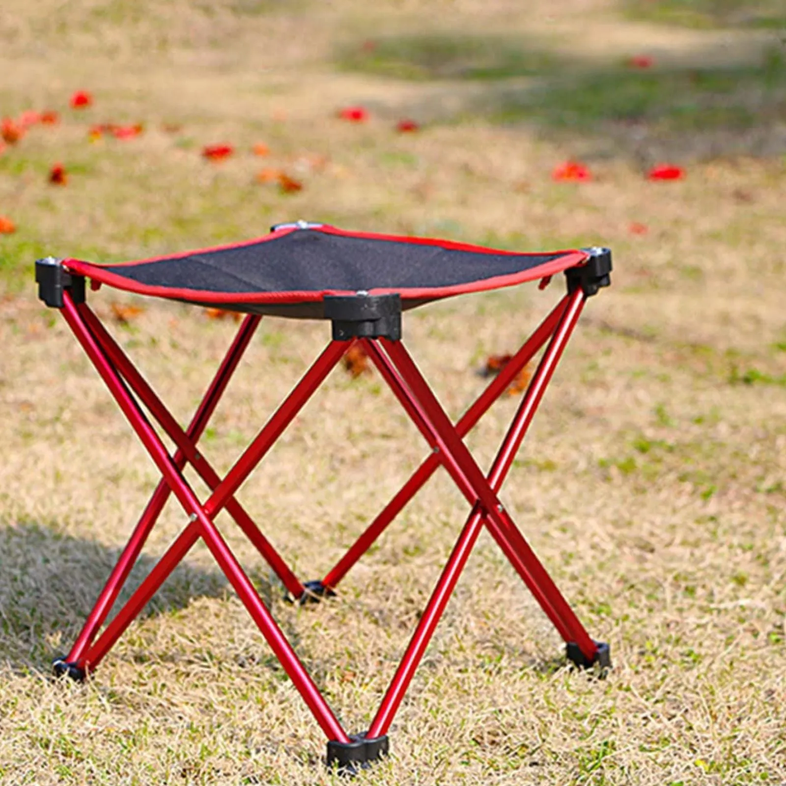 Red Portable Aluminum Stool  Fishing Camping Picnic Outdoor Seat 80kg