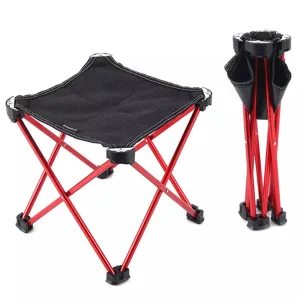 Red Portable Aluminum Stool  Fishing Camping Picnic Outdoor Seat 80kg