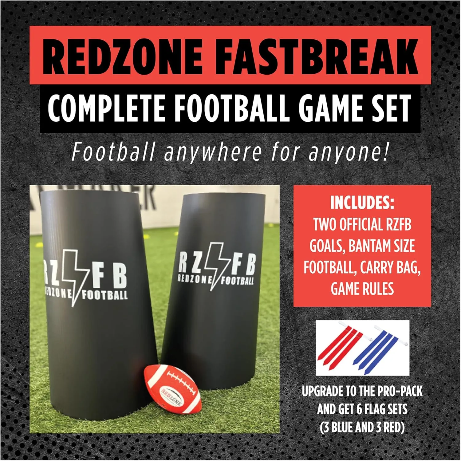 RedZone Fastbreak Football Game Set - Small Field Football Game with Fastbreak Play Action, It's Football Everywhere for Everyone!