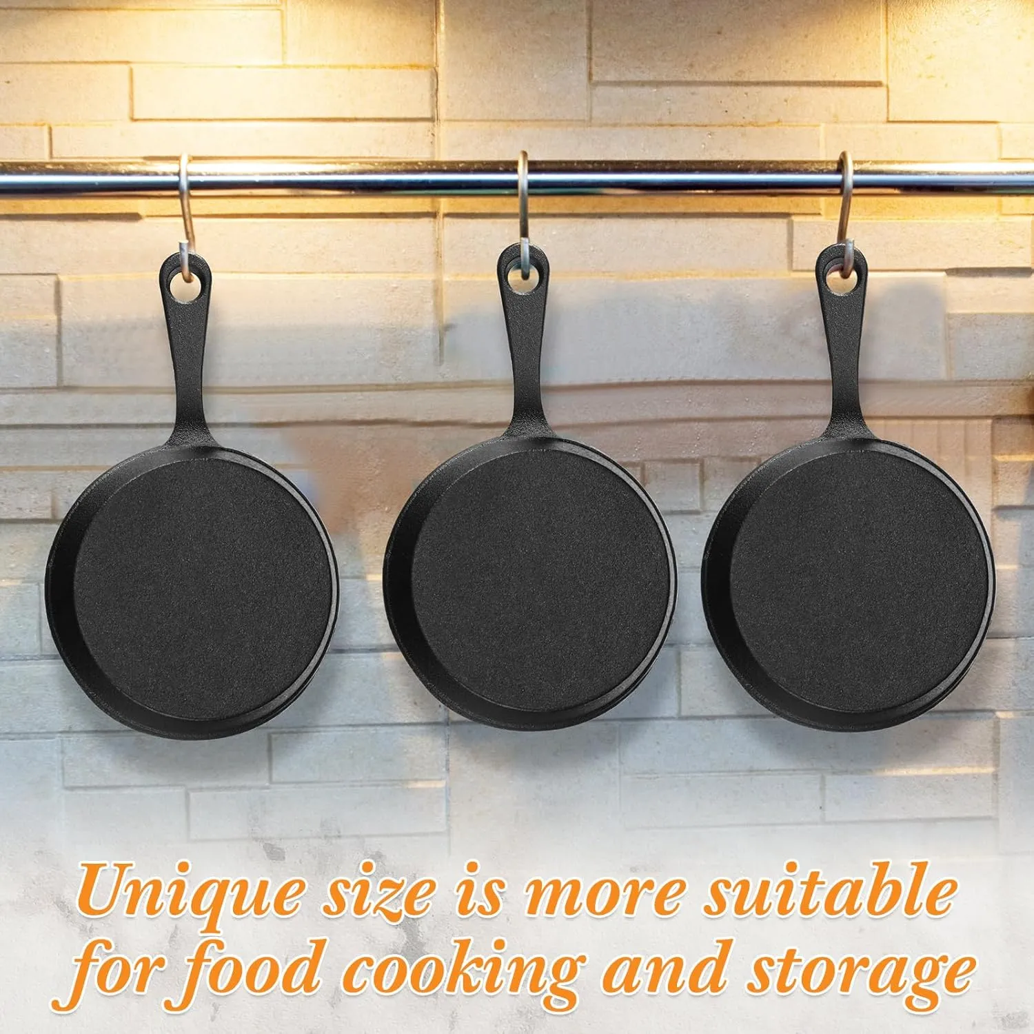 Remerry 10 Sets 4 Inches Cast Iron Skillets Mini Black Iron Nonstick Frying Pan Small Sizzling Plate Egg Pan Cast Pot Bundle with Oil Brush for Indoor and Outdoor Restaurant Kitchen