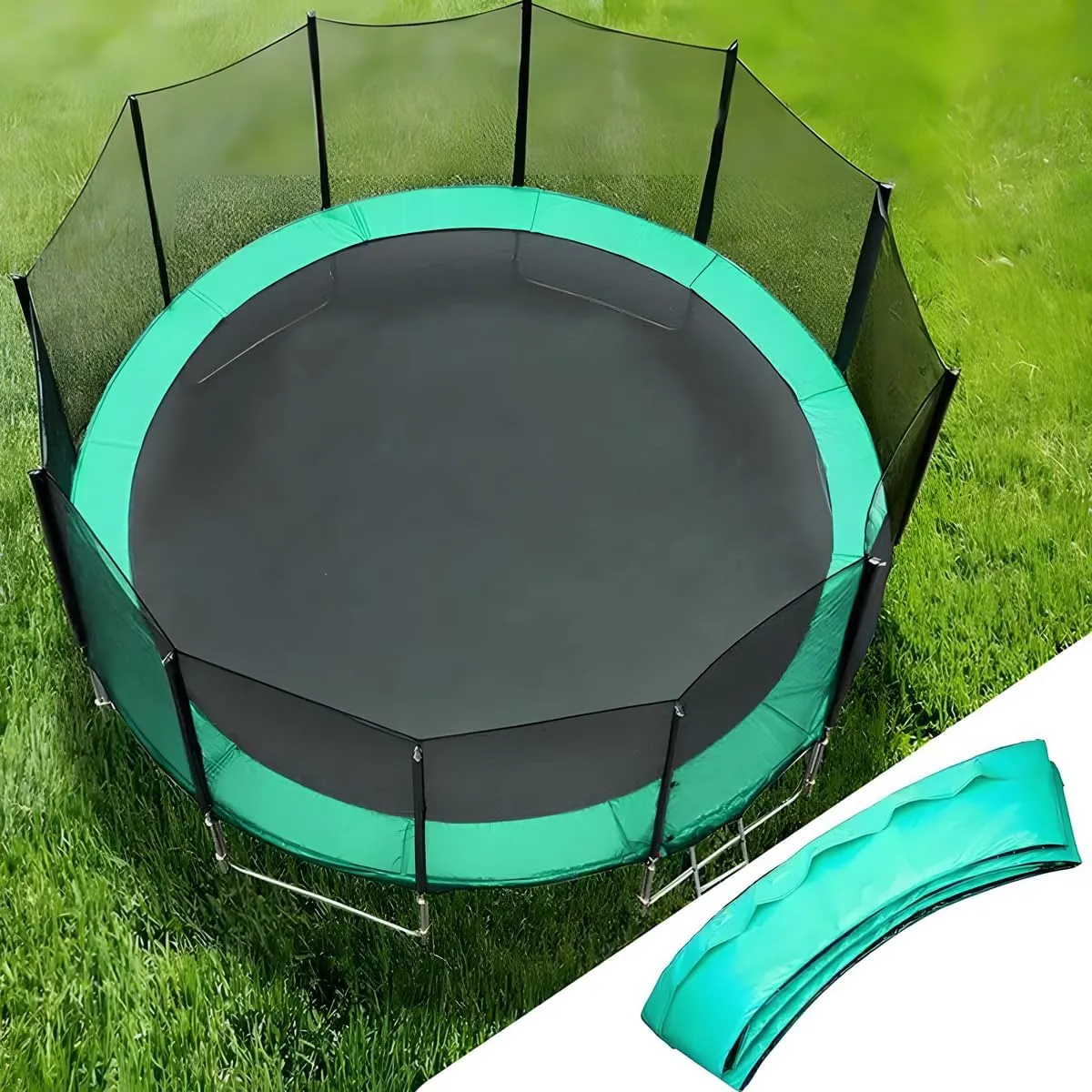 Replacement Trampoline Safety Pad Mat, 8ft 10ft 12ft 14ft 15ft 16ft Trampoline Edge Protection UV Resistant Protector Mat Waterproof Spring Protection Cover Accessories Padding Replacement