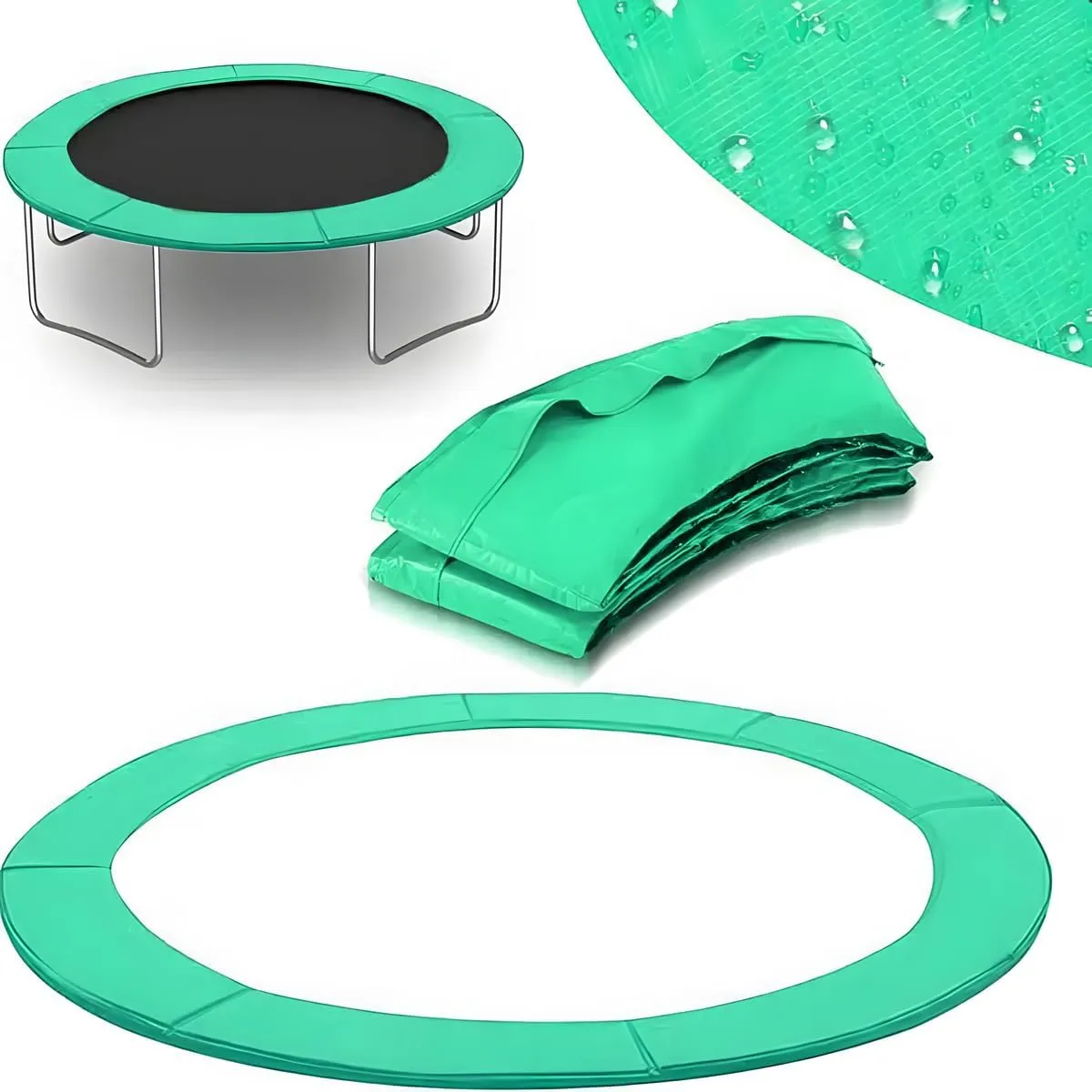 Replacement Trampoline Safety Pad Mat, 8ft 10ft 12ft 14ft 15ft 16ft Trampoline Edge Protection UV Resistant Protector Mat Waterproof Spring Protection Cover Accessories Padding Replacement