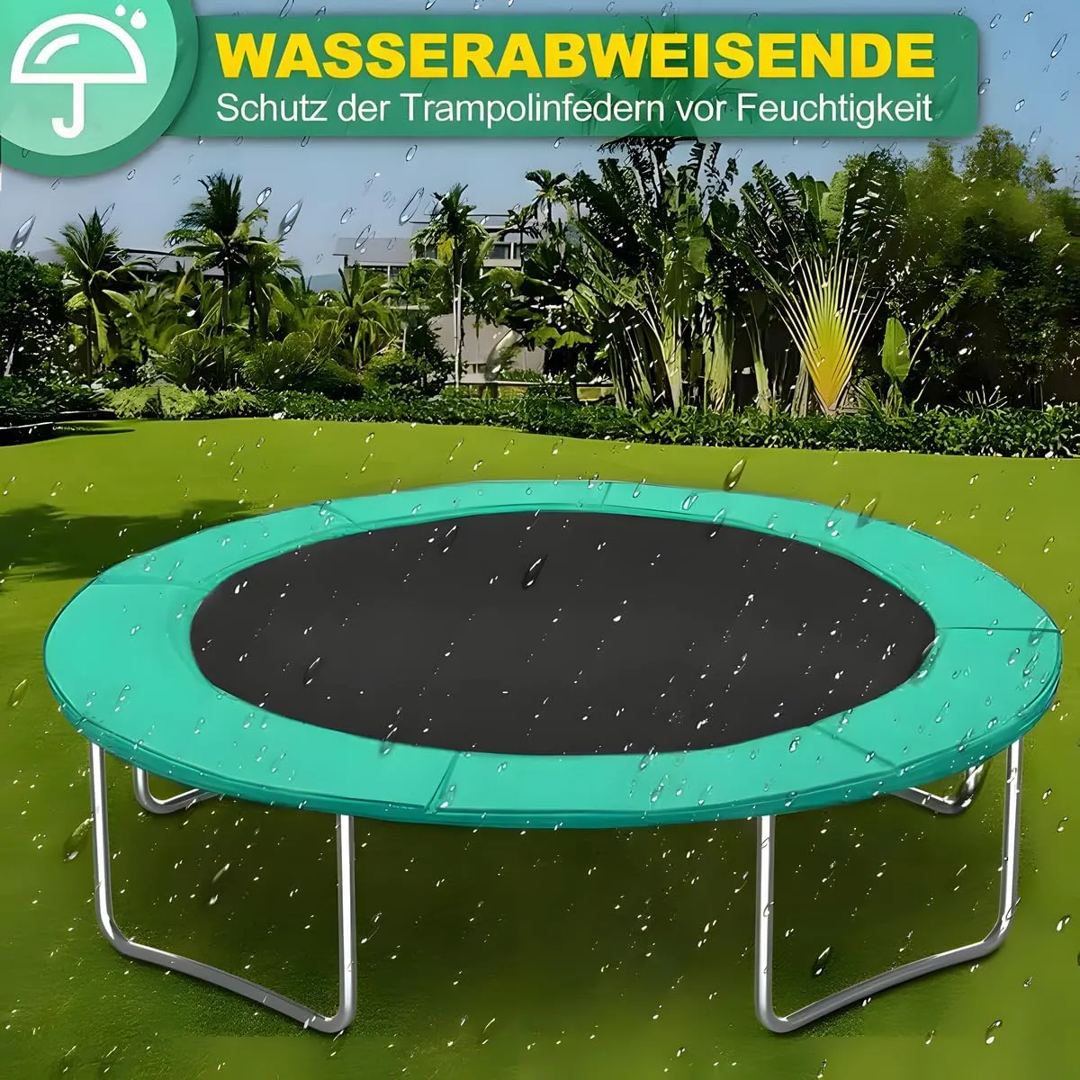 Replacement Trampoline Safety Pad Mat, 8ft 10ft 12ft 14ft 15ft 16ft Trampoline Edge Protection UV Resistant Protector Mat Waterproof Spring Protection Cover Accessories Padding Replacement