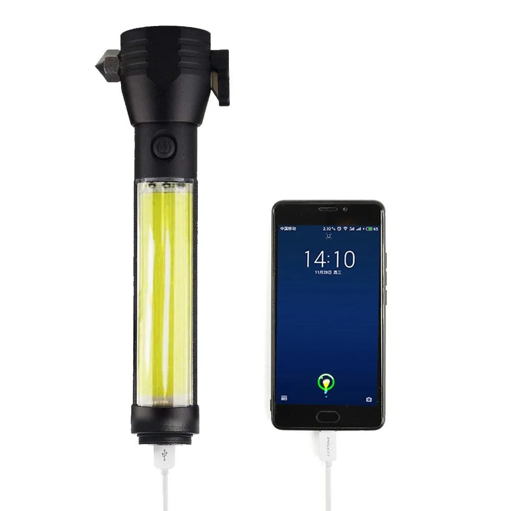 Rescue  Flashlight Light Led Compass Escape Emergency CRONY T09 Portable Tool Safety Usb Hammer Solar Car Rechargeable Unique Hammer Season clearance Solar Hand