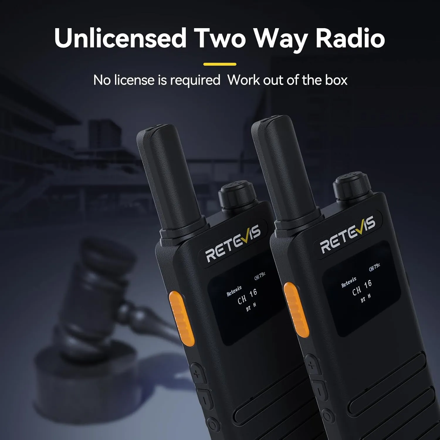 Retevis B3S Walkie Talkies for Adults, Compact Two Way Radio with LCD Screen, 1620mAh Battery USB-C Charging Cable, VOX, Mini Walkie Talkies for Business Warehouse School Hotel (10 Pack)