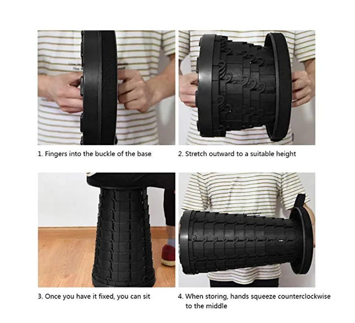 Retractable Folding Stools Portable Plastic Stool